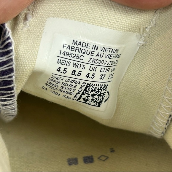 Converse All Star Chuck Taylor Low Top Purple Athletic Shoes Women’s Size 6.5 - Picture 8 of 10